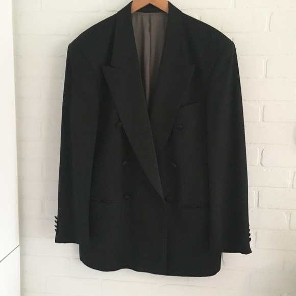 Hugo Boss x Cerruti 1881 Men’s Blazer Tuxedo Double breast Wool Black 50R - Picture 13 of 13